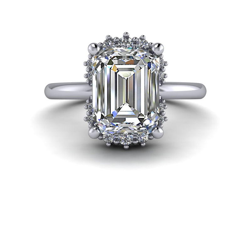 Emerald Cut Lab Grown Diamond Engagement Ring-Bel Viaggio