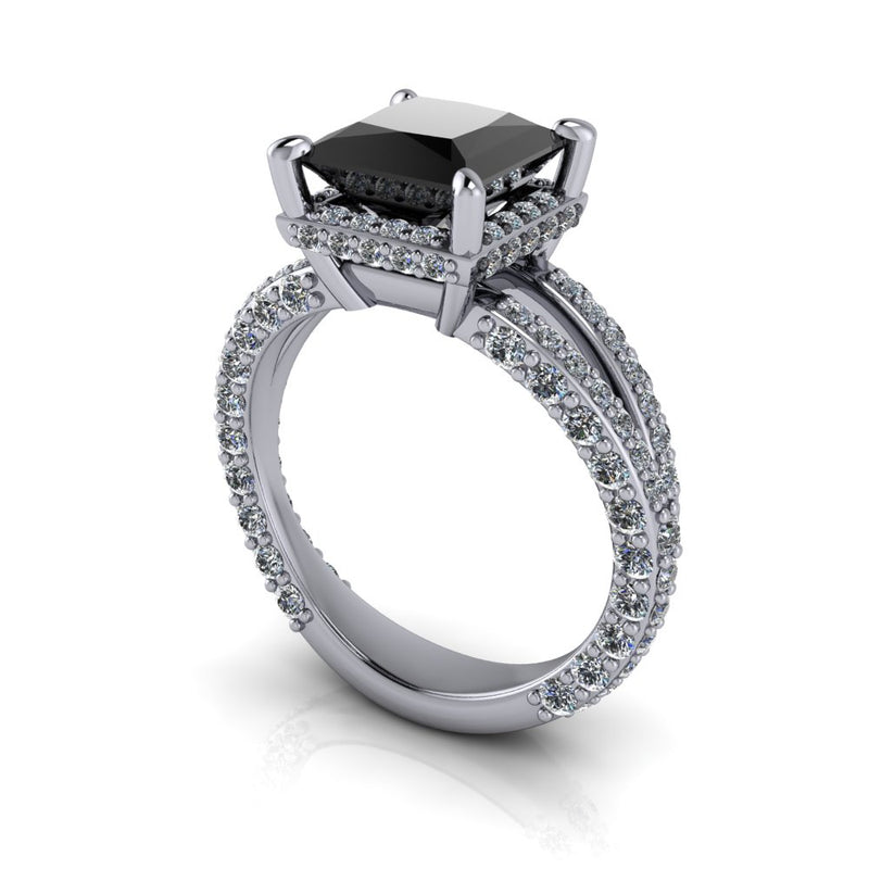 Selma Black Diamond Engagement Ring Bel Viaggio Designs