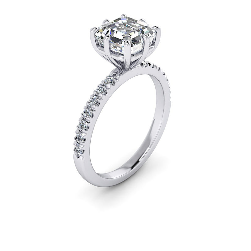 Livia No. 5 Asscher Lab Grown Diamond Engagement Ring