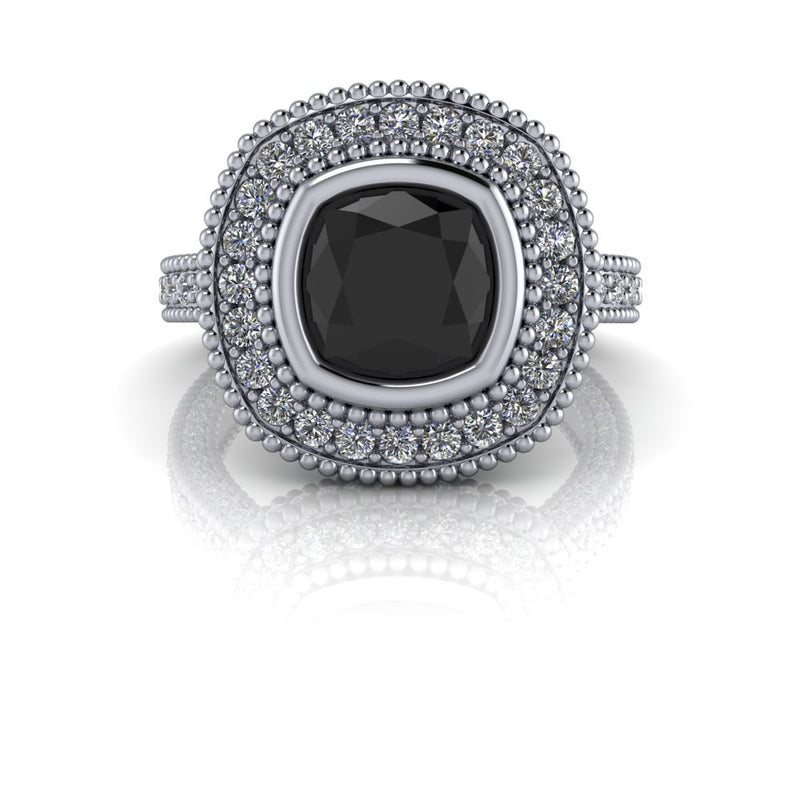 Black Diamond Engagement Ring by Bel Viaggio Designs