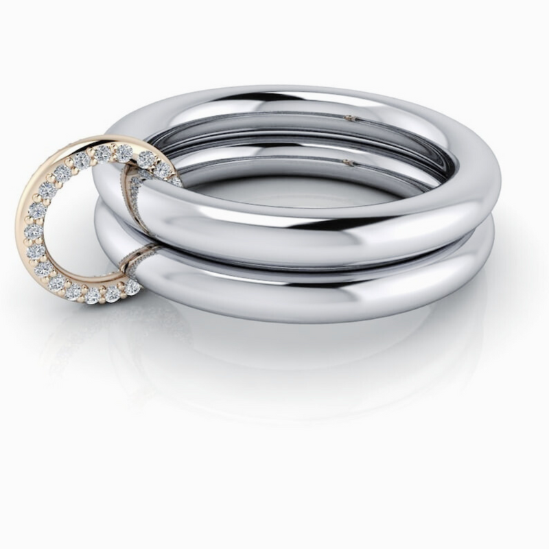 Connected Rings Trendy Anniversary Band-Bel Viaggio