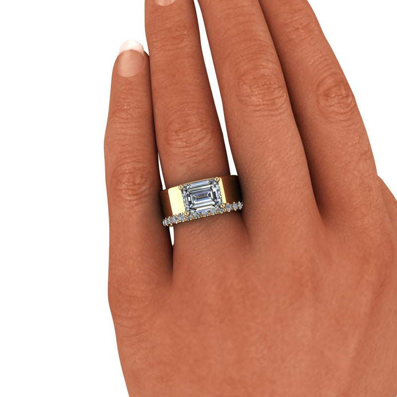 Emerald Cut Lab Grown Diamond Ring - Bel Viaggio Designs