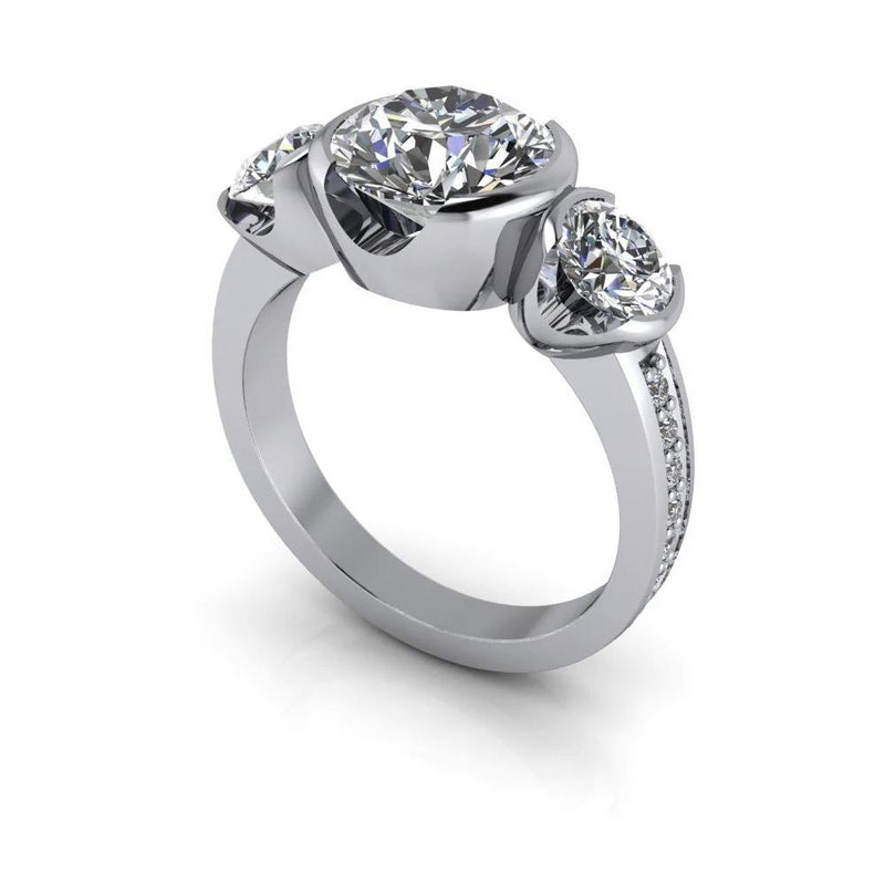Three Stone Lab Grown Diamond Anniversary Ring - Bel Viaggio