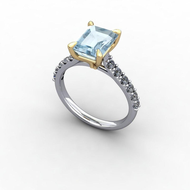 14 kt white/yellow gold Engagement Ring Bel Viaggio Designs, LLC