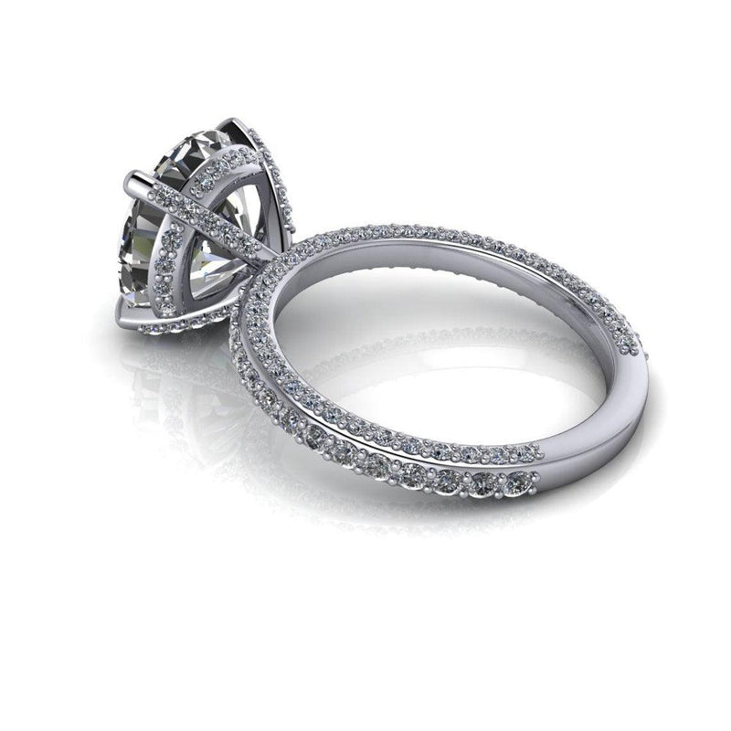 Hidden Halo Iced Out Moissanite Engagement Ring-Bel Viaggio