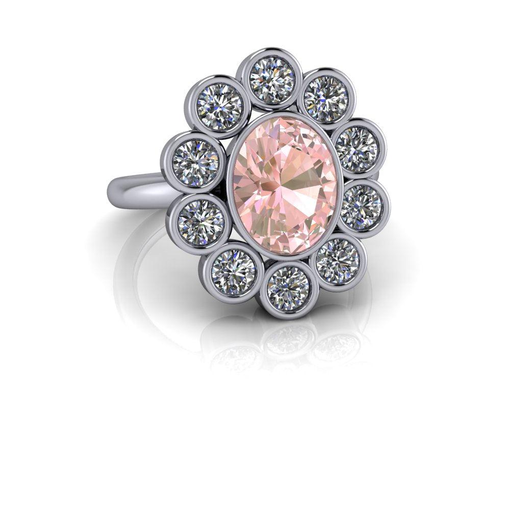 Flower Style Morganite Engagement Ring ctw
