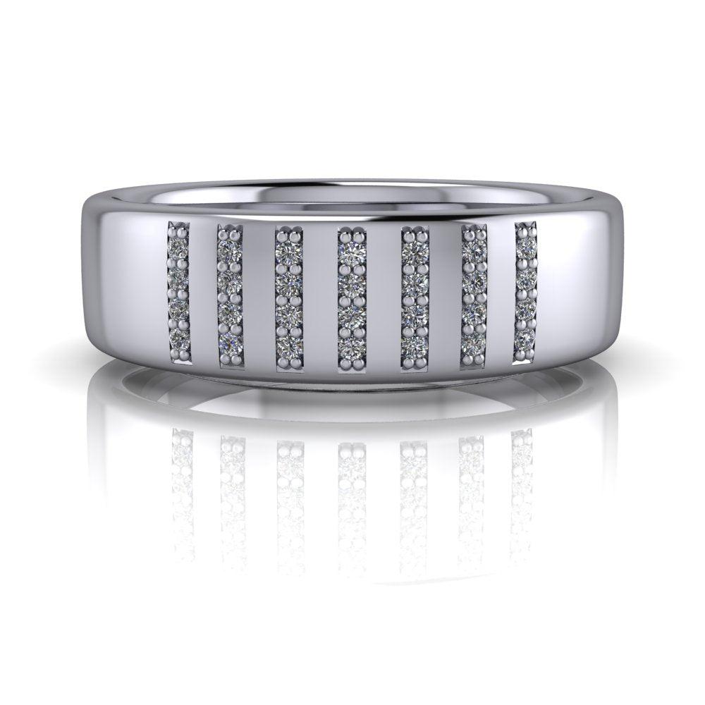 Men's Wedding Band Moissanite Comfort Fit .20 CTW 14kt White Gold, image size:1000x1000