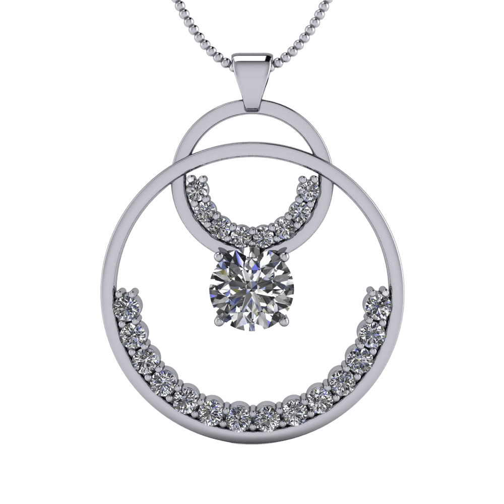 Moissanite Circle Necklace 3 CTW