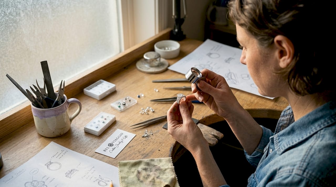 Jeweler crafting personalized ethical ring
