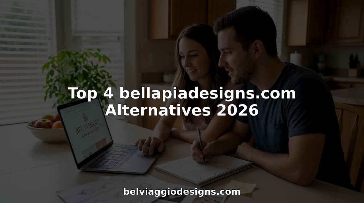 Couple researching jewelry alternatives at kitchen table