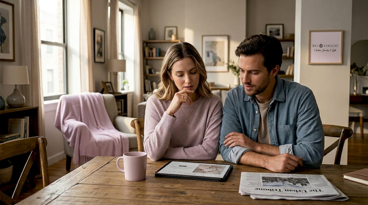 Couple browsing for ethical jewelry together