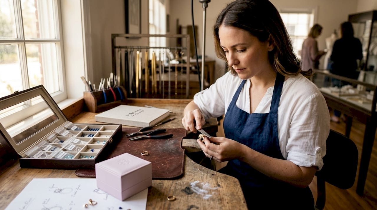 Jewelry artisan crafting vintage-inspired ring