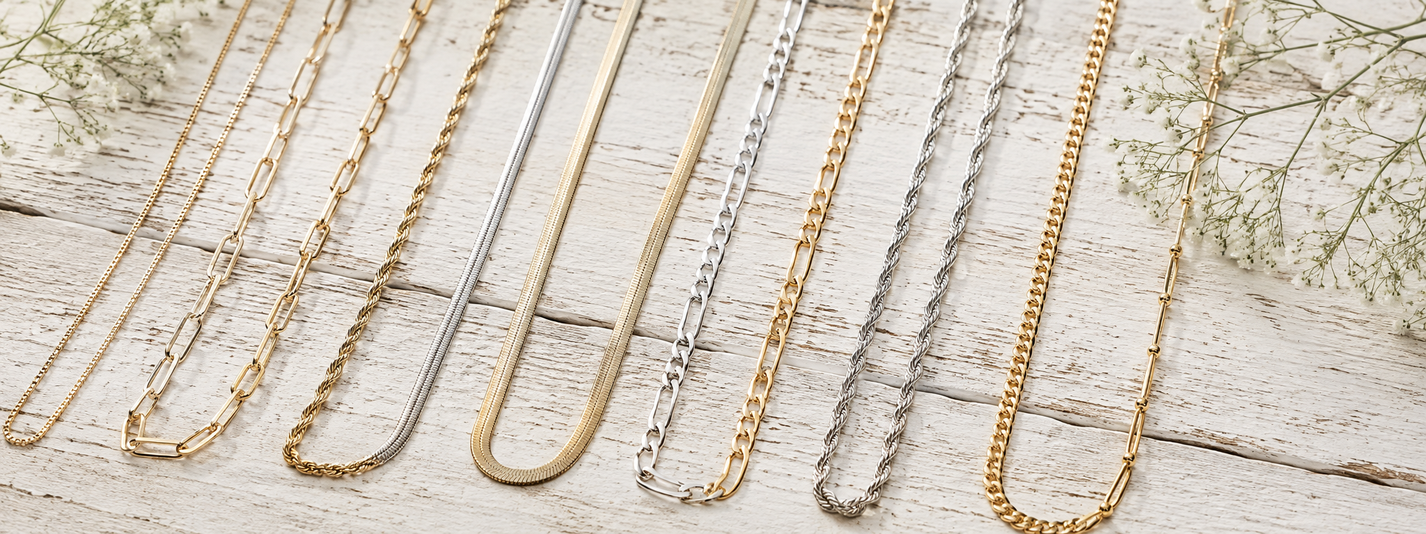 Gold chains many types - bel viaggio designs