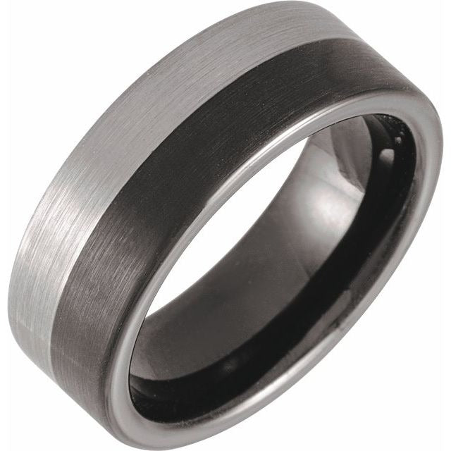 Men's Tungsten Band 8mm Black PVD