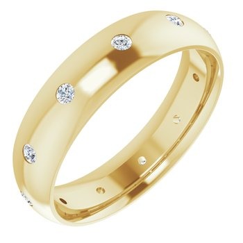 Flush Set Lab Diamond Men's Wedding Band 1/3 Ct.