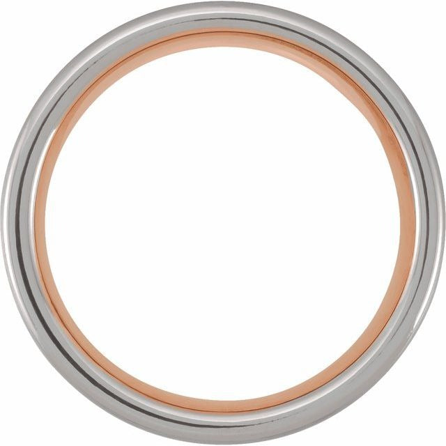 Men's Tungsten Band Rose Gold and Black