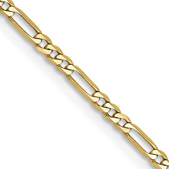 Standard Weight Gold Flat Figaro Chain 3mm 20"