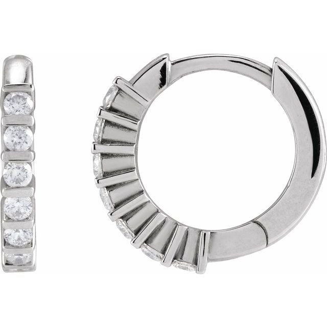 Lab Diamond Huggie Hoop Earrings .20 ctw