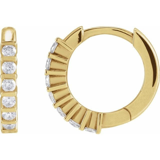 Lab Diamond Huggie Hoop Earrings .20 ctw