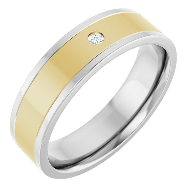 Men's Diamond Wedding Band Comfort Fit 14kt