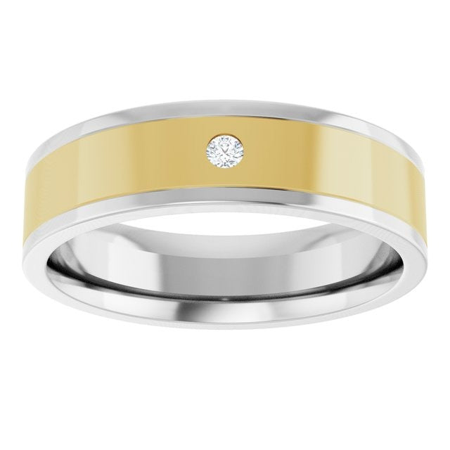 Men's Diamond Wedding Band Comfort Fit 14kt