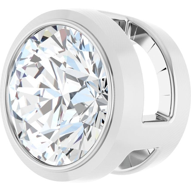 Lab Diamond Slide Pendant Necklace 3.70 CTW