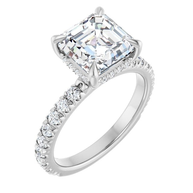 Amiah Asscher Lab Diamond Engagement Ring 3.16 ctw