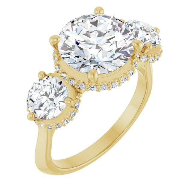 Rya Three Stone Lab Diamond Anniversary Ring 4.75 ctw