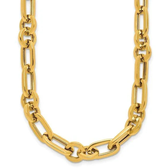 Polished yellow gold link chain necklace