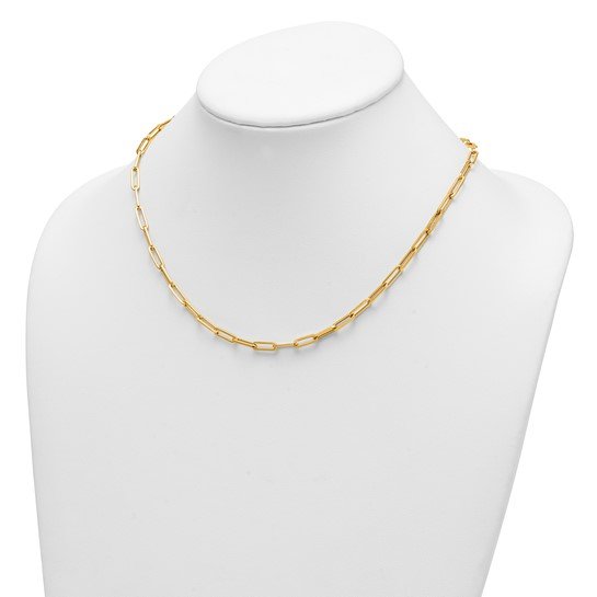 Gold Paperclip Necklace 18" 4mm