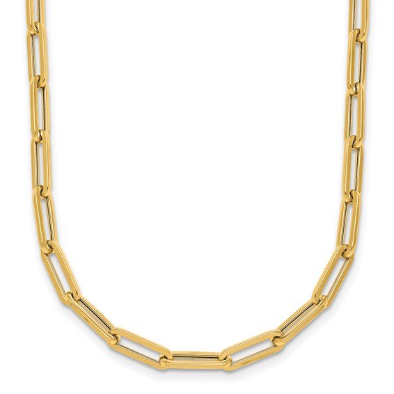 Gold Paperclip Necklace 18" 4mm