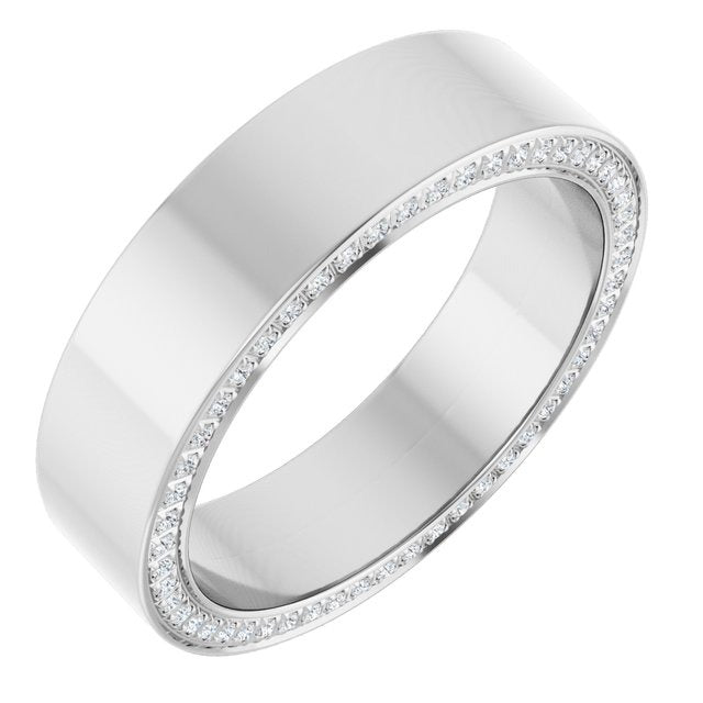 Satin Finish Lab Diamond Men's Wedding Band 6mm