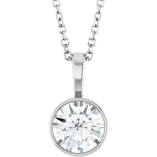 Lab-Grown Diamond Pendant Solitaire Necklace 1 CTW