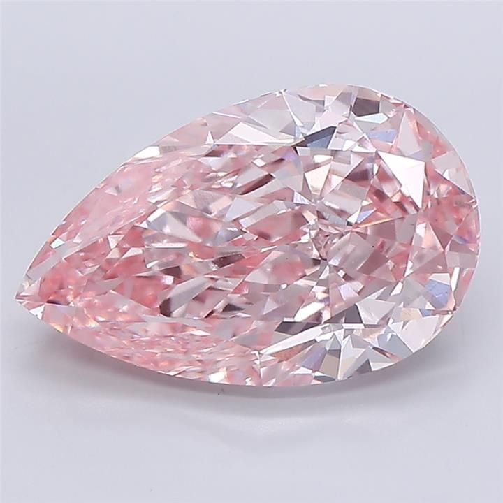 Lab Grown Loose Pink Diamond, Pear 4.5 ct.