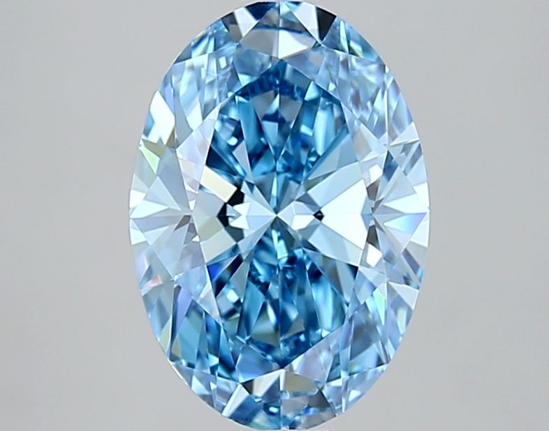 Loose Blue Oval Lab Grown Diamond 2 ct. Certified