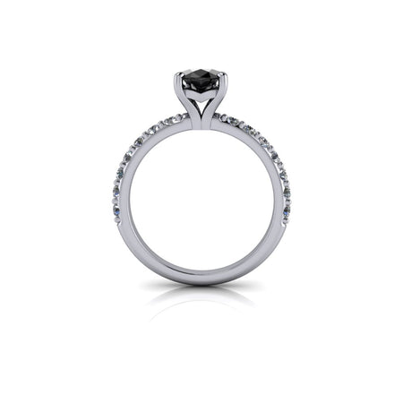 Oval Black Diamond Engagement Ring -Bel Viaggio Designs