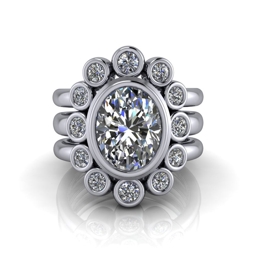 Tiffany No. 2  Bezel Set Bridal Set 2.87 CTW