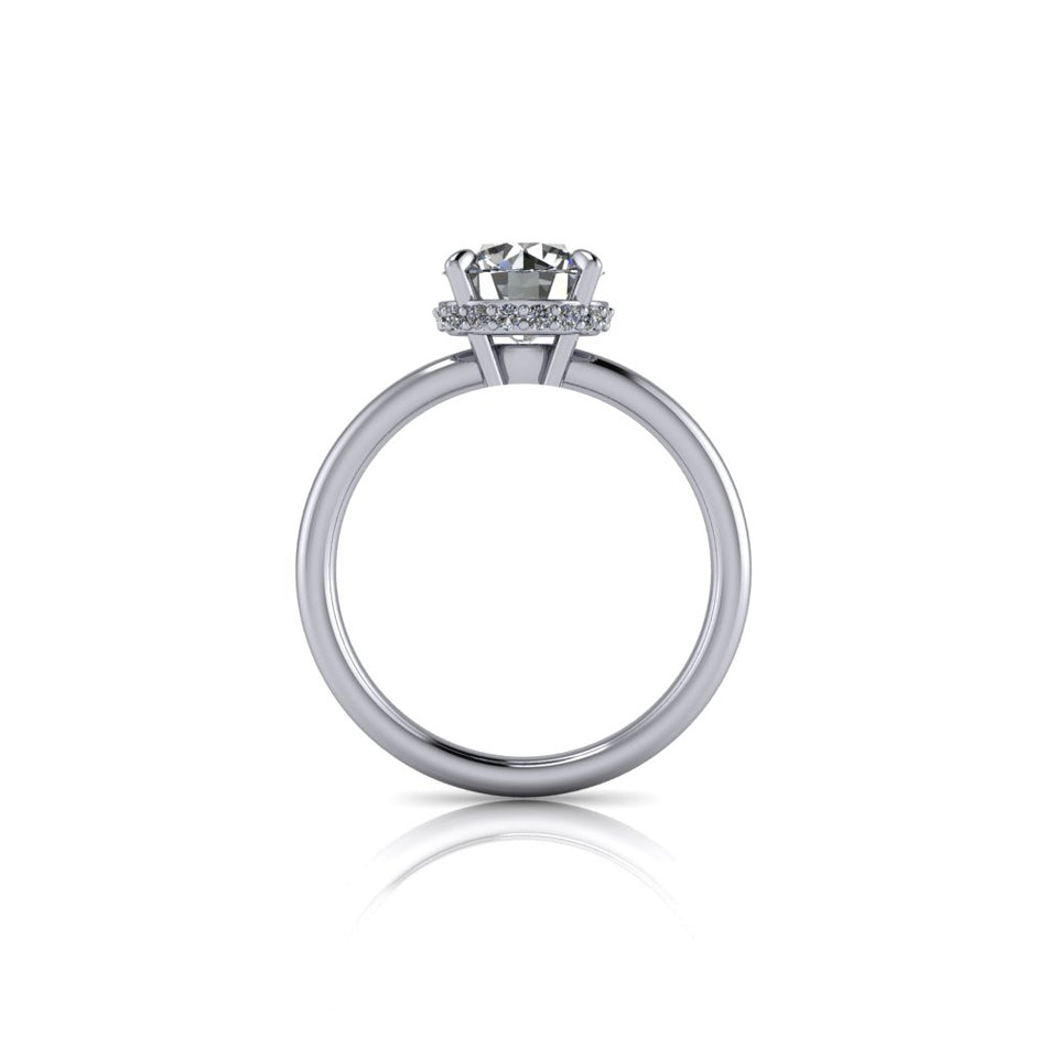 Hidden Halo Solitaire Engagement Ring 2.11 ct.