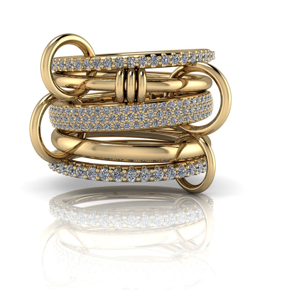 Cosmic Dust Diamond Connected Rings 1.61 ctw