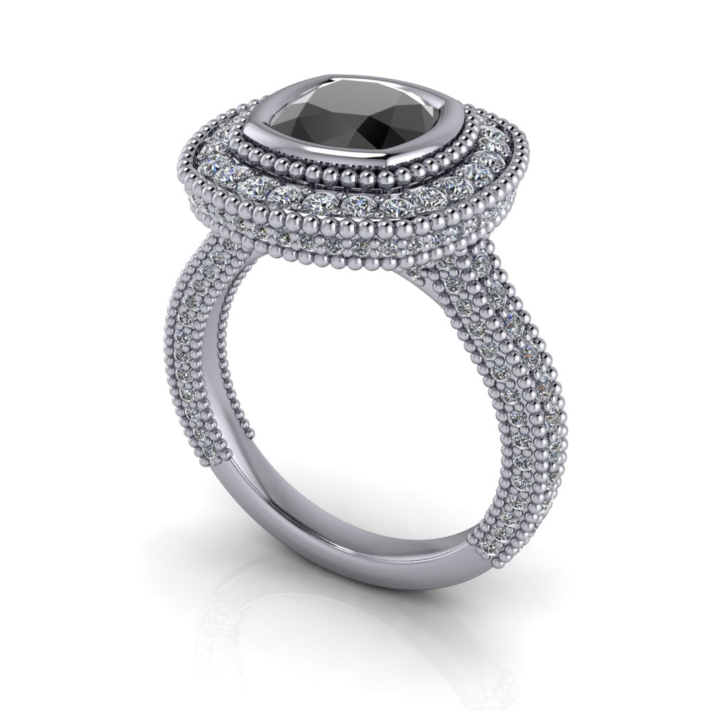 Black Diamond Engagement Ring by Bel Viaggio Designs