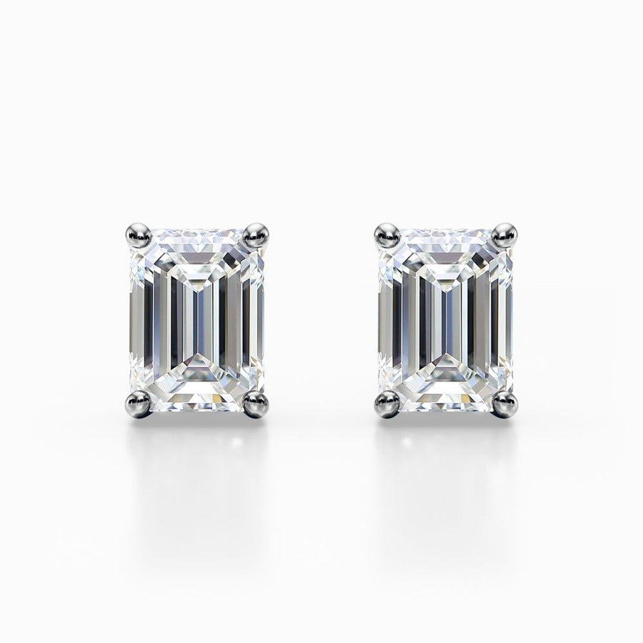 3 CT Lab Grown Diamond Emerald Studs