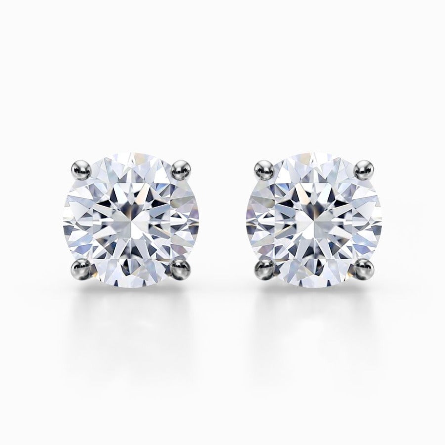 Lab Grown Diamond 14kt Gold Solitaire Earrings 4 CTW
