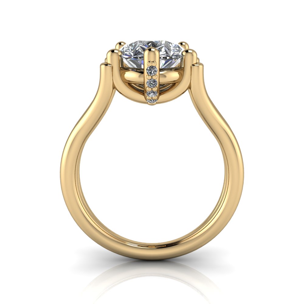 Moissanite Engagement Ring Pear Split Shank- Bel Viaggio