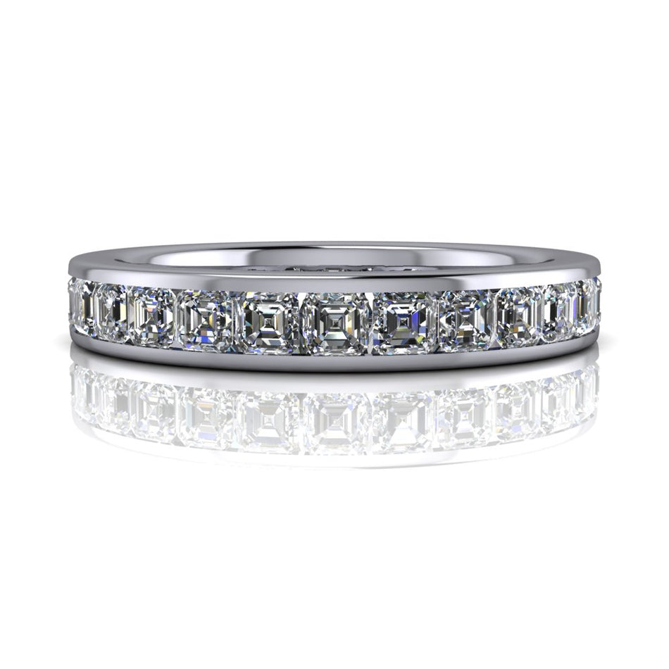 Milan Asscher Cut 3/4 Eternity Band 2.00 ctw