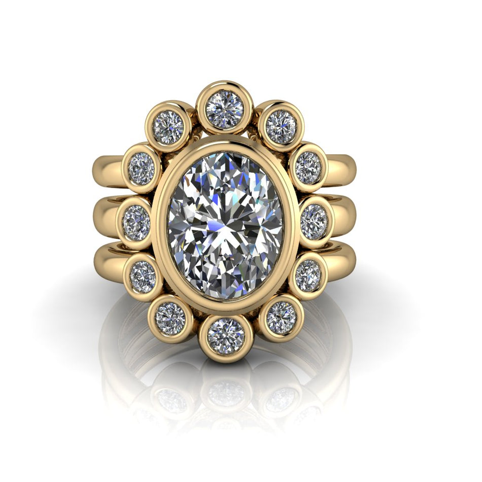 Tiffany No. 2  Bezel Set Bridal Set 2.87 CTW