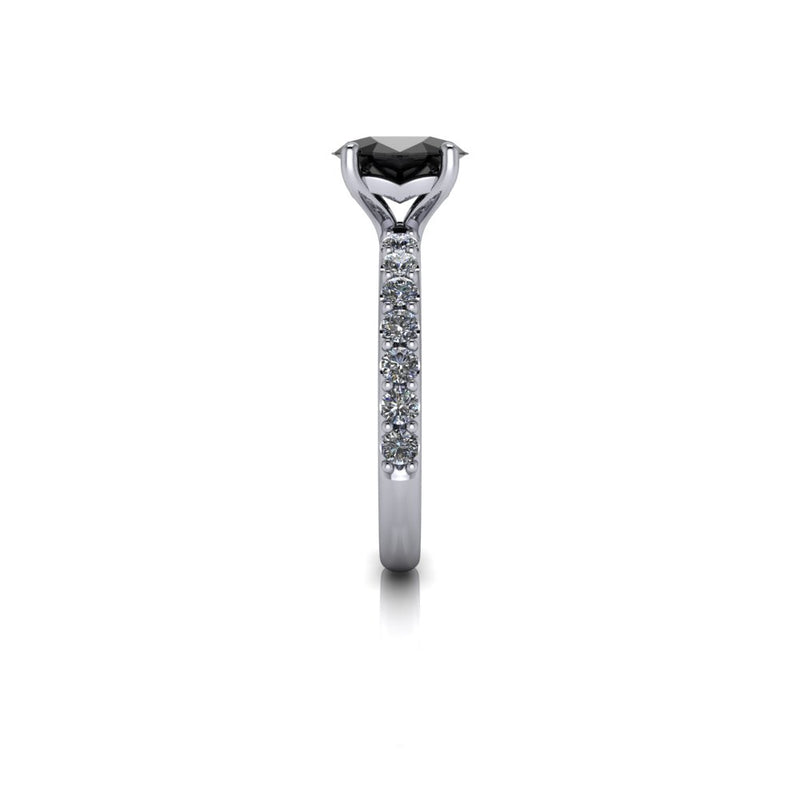 Oval Black Diamond Engagement Ring -Bel Viaggio Designs