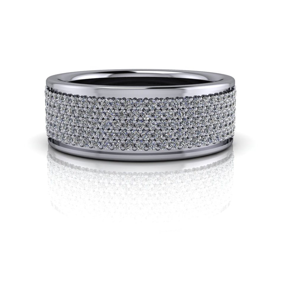 Men's Gold Pave Wedding Band .70 ctw