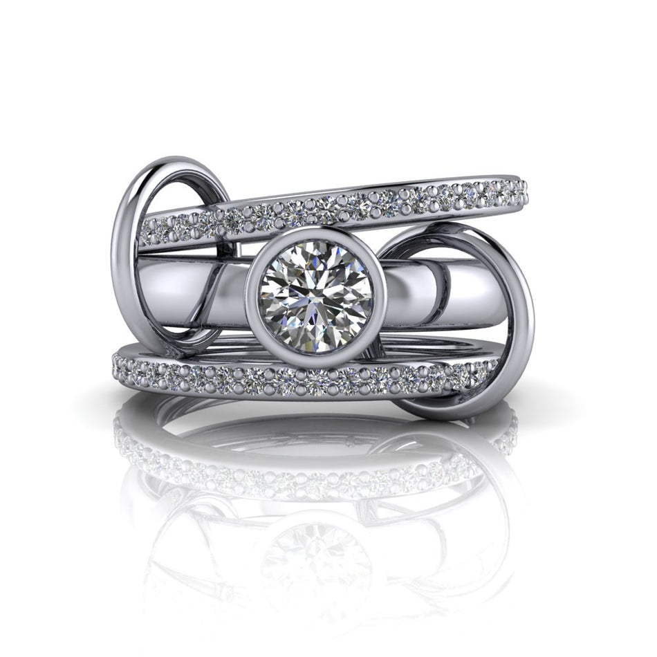 Sirius Diamond Connected Rings 1.14 ctw