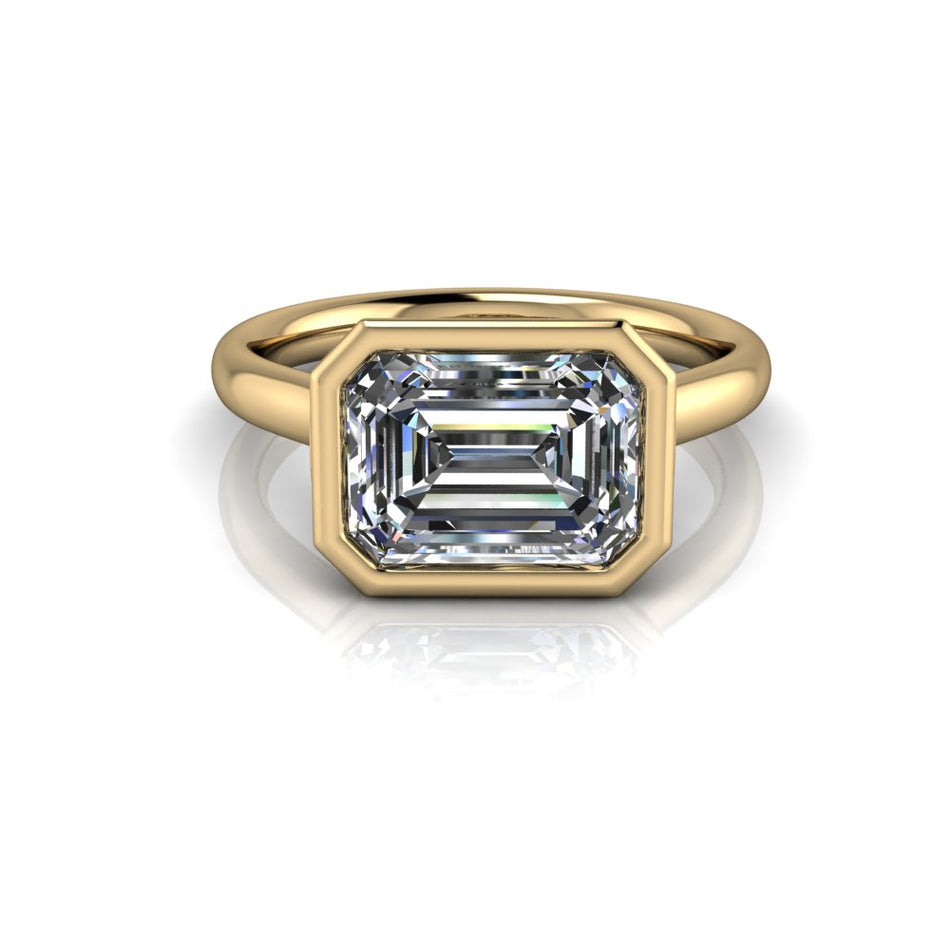 Aveline Emerald Cut Solitaire Engagement Ring Lab Diamond