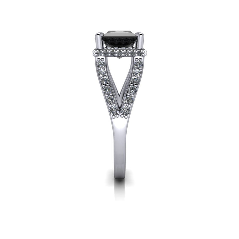 Princess Cut Black Diamond Engagement Ring | Bel Viaggio